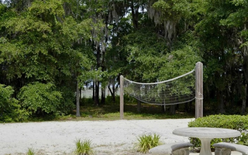 a sand volleyball area